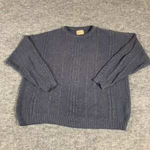 VTG Woolrich Sweater Mens 2XL Blue Cable Knit Pullover Cotton Blend Outdoors USA